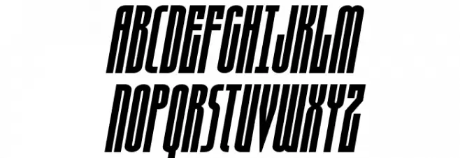 Turb0lence Condensed Italic Schriftart Groß