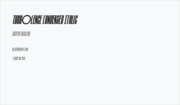 Turb0lence Condensed Italic Business Card