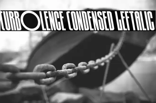 Turb0lence Condensed Leftalic Font examples
