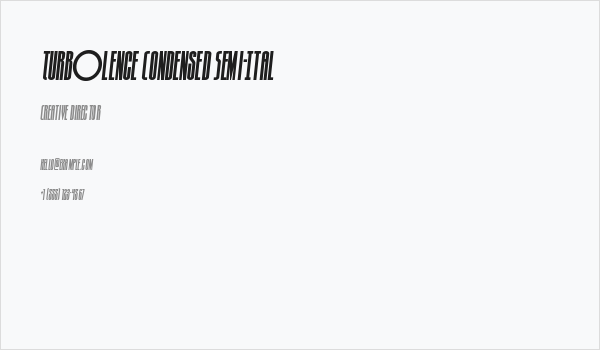 Turb0lence Condensed Semi-Ital Business Card