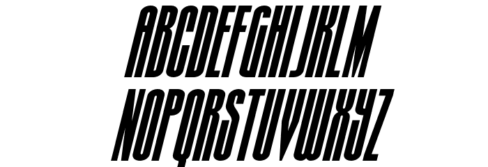 Turb0lence Condensed SuperItal Font LOWERCASE