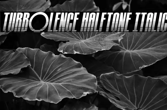 Turb0lence Halftone Italic Font examples