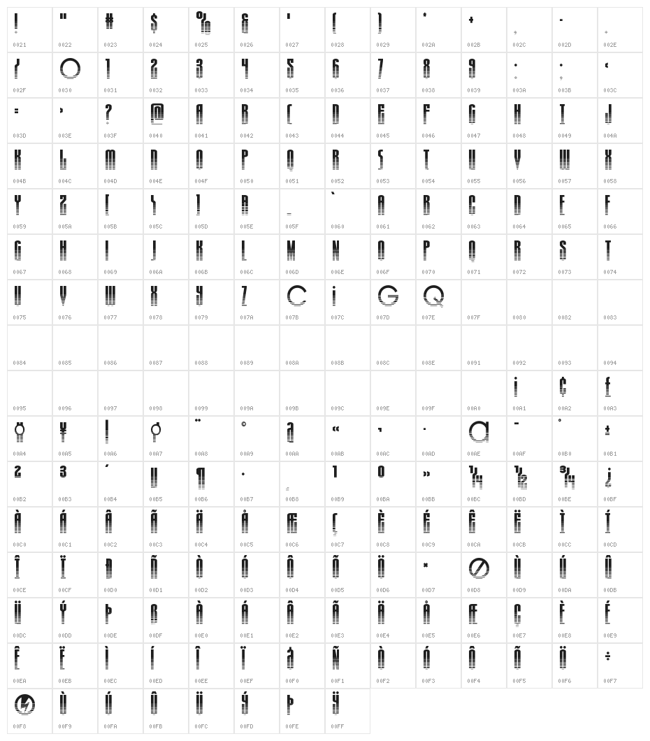 Turb0lence Halftone Character Map