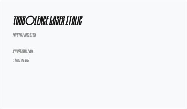 Turb0lence Laser Italic Business Card