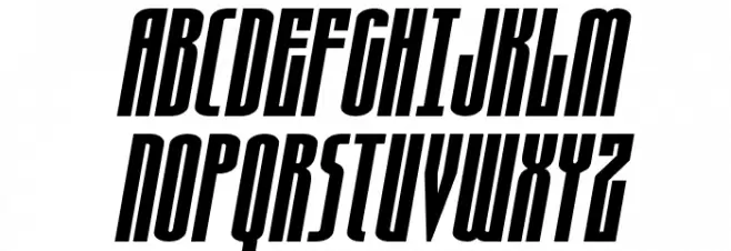 Turb0lence Spaced Italic Font UPPERCASE