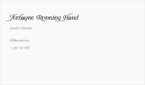 Turbayne Running Hand Business Card