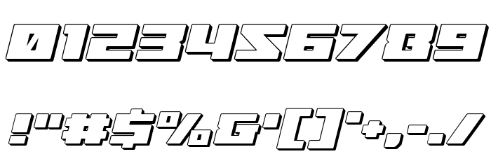 Turbo Charge 3D Italic Font OTHER CHARS