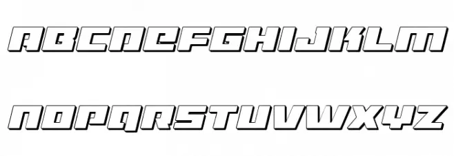 Turbo Charge 3D Italic Шрифта ВЕРХНИЙ