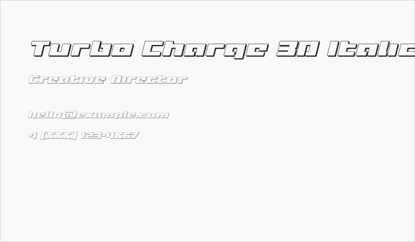 Turbo Charge 3D Italic Business Card