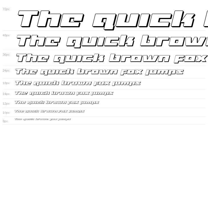 Turbo Charge 3D Italic Waterfall