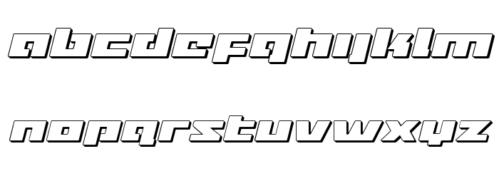 Turbo Charge 3D Italic Font LOWERCASE