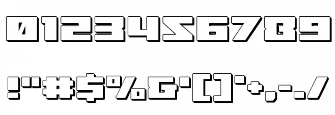 Turbo Charge 3D Font OTHER CHARS