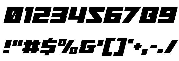 Turbo Charge Condensed Italic Font OTHER CHARS