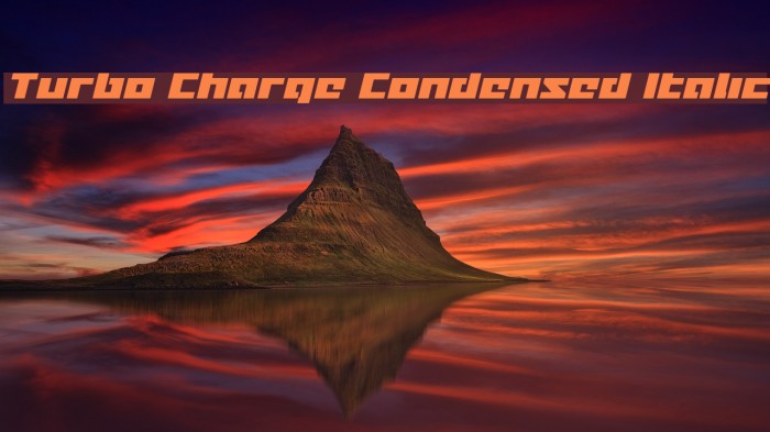 Turbo Charge Condensed Italic Font examples