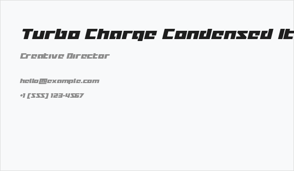 Turbo Charge Condensed Italic Business Card