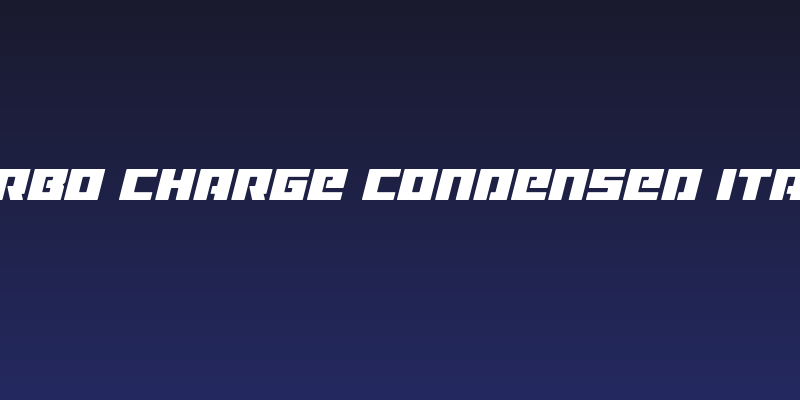 Turbo Charge Condensed Italic Social Header