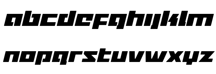 Turbo Charge Condensed Italic Font LOWERCASE