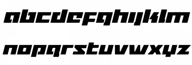 Turbo Charge Condensed Italic Caratteri MINUSCOLO