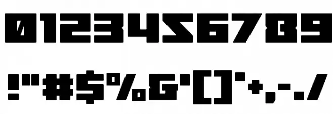 Turbo Charge Condensed Font OTHER CHARS