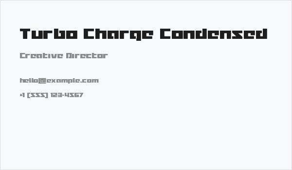 Turbo Charge Condensed Business Card