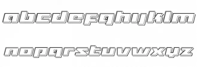 Turbo Charge Engraved Italic Schriftart Kleinbuchstaben