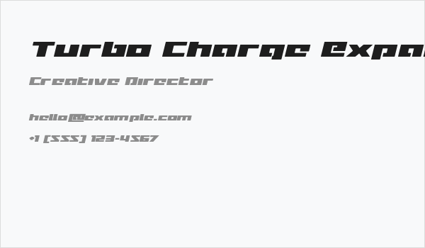 Turbo Charge Expanded Italic Business Card