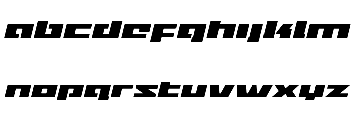 Turbo Charge Expanded Italic Font LOWERCASE