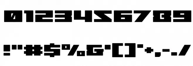 Turbo Charge Expanded Font OTHER CHARS