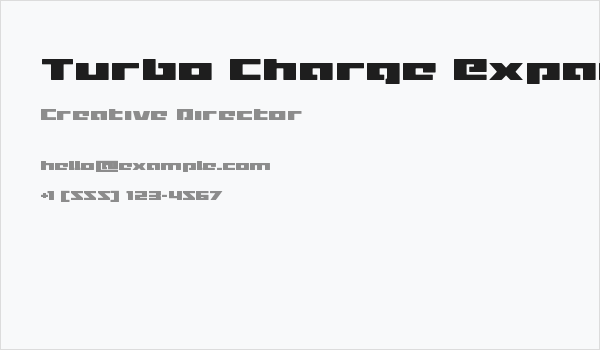 Turbo Charge Expanded Business Card