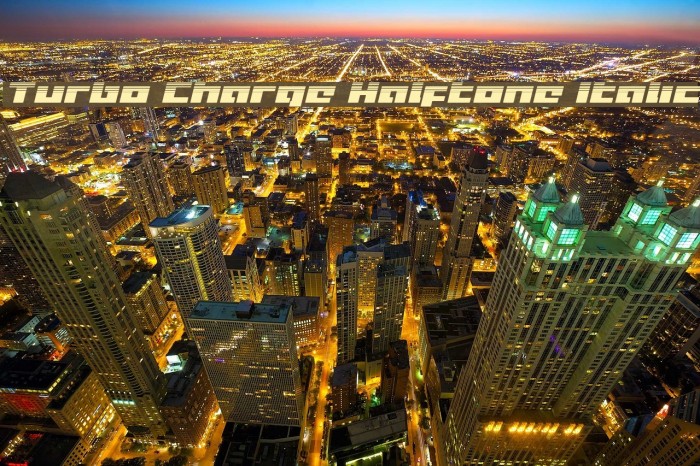 Turbo Charge Halftone Italic Font examples