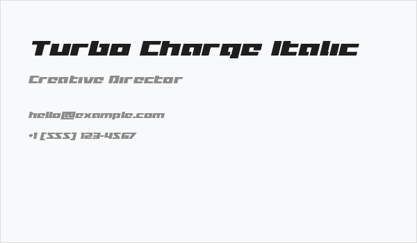 Turbo Charge Italic Business Card