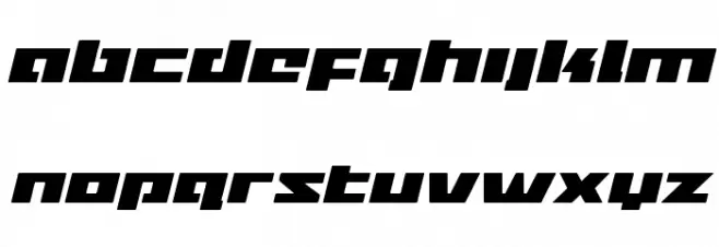 Turbo Charge Italic フォント 小文字