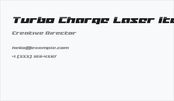 Turbo Charge Laser Italic Business Card