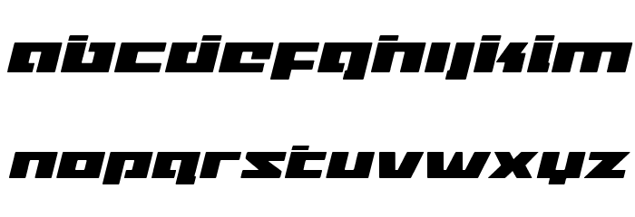 Turbo Charge Laser Italic Font LOWERCASE