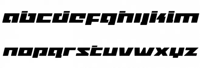Turbo Charge Laser Italic フォント 小文字