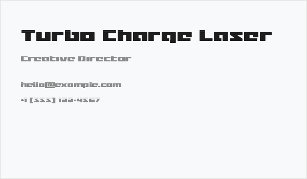 Turbo Charge Laser Business Card