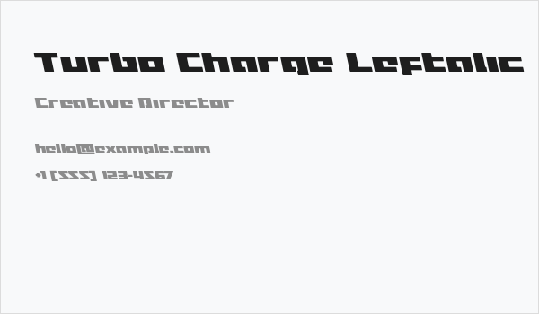 Turbo Charge Leftalic Business Card