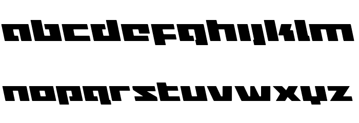 Turbo Charge Leftalic Font LOWERCASE
