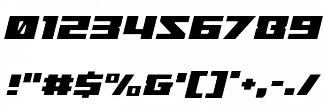 Turbo Charge Light Italic Font OTHER CHARS