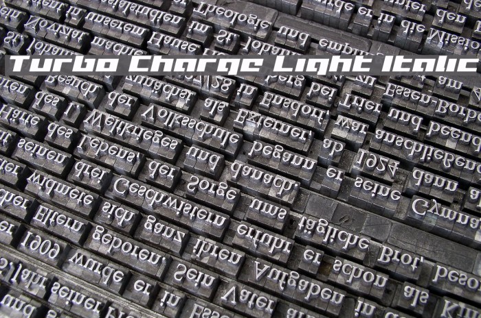 Turbo Charge Light Italic Example 2