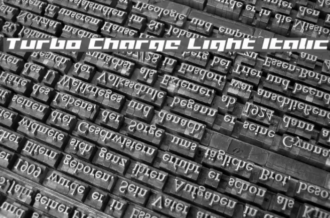 Turbo Charge Light Italic Font examples