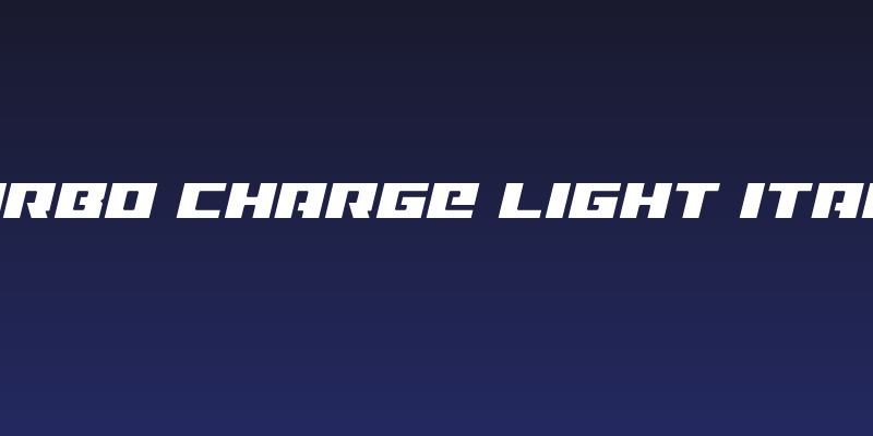 Turbo Charge Light Italic Social Header