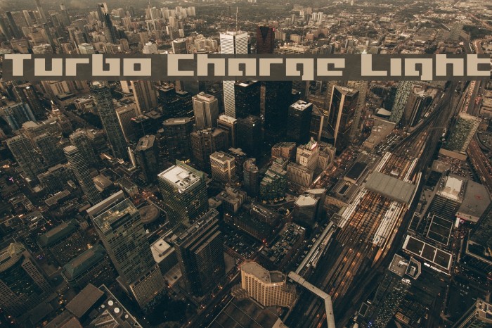 Turbo Charge Light Font examples