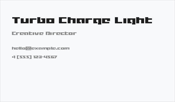 Turbo Charge Light Business Card