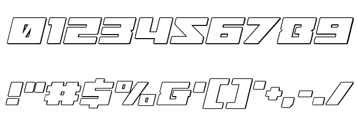Turbo Charge Outline Italic Font OTHER CHARS
