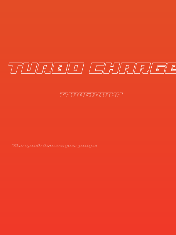 Turbo Charge Outline Italic Poster