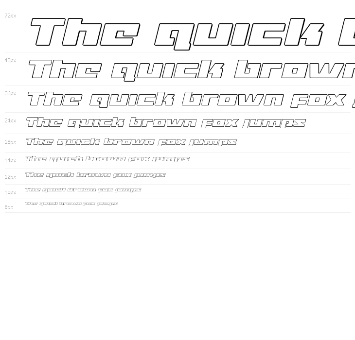 Turbo Charge Outline Italic Waterfall