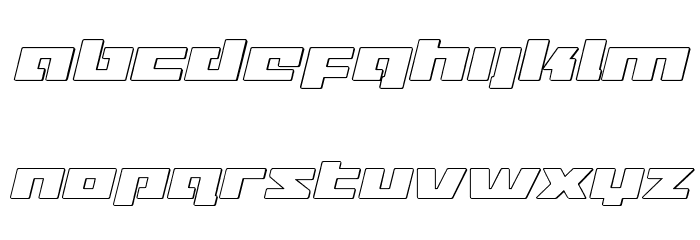 Turbo Charge Outline Italic Font LOWERCASE