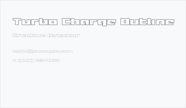 Turbo Charge Outline Business Card