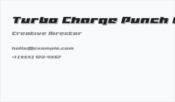 Turbo Charge Punch Italic Business Card